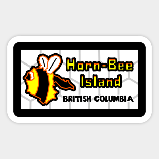 Hornby Island - Horn-Bee - Island Bee Honeycomb Design - Hornby Island Sticker